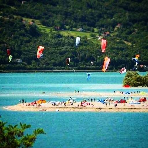 Kitesurf on an Alpine Lake
